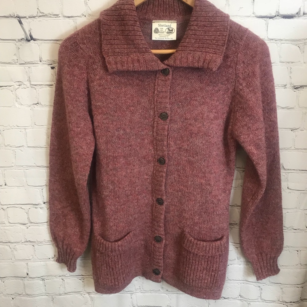 Shetland Pure Wool Cardigan Size Small